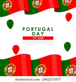 Vector illustration of Portugal Day social media feed template