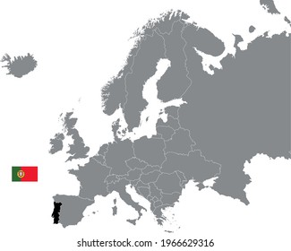 vector illustration of Portugal map and flag