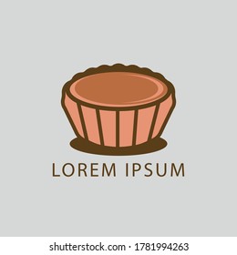 Vector illustration of portuguese dessert Egg Tart. Egg Tart logo icon.