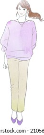 Vector illustration  pose of young woman