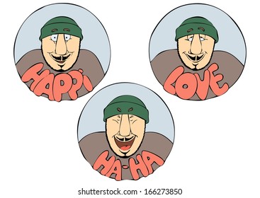 vector illustration of positive emotions in human