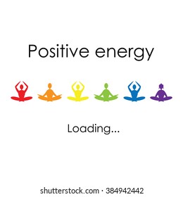 vector illustration / positive energy  loading / motivation poster