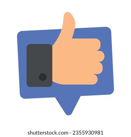 Ilustración vectorial del icono de retroalimentación positiva. Mano con pulgar arriba. Redes sociales y me gusta.