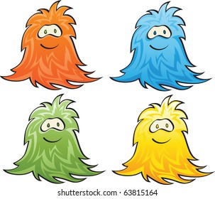 vector illustration of a  positive monster