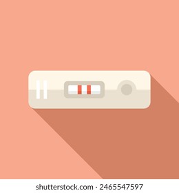 Vector illustration of a positive pregnancy test result with two lines. On a pink background. Representing the anticipation of motherhood and the beginning of a new