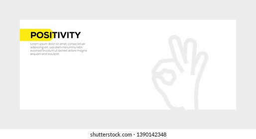 VECTOR ILLUSTRATION AND POSITIVITY BANNER CONCEPT