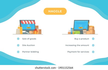 Vector illustration of a post office register. Online shopping. Shopping in the store. Drawing of bags and boxes standing at the entrance to the store. Wavy transitions.