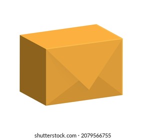 vector illustration of a postal parcel isolated o white