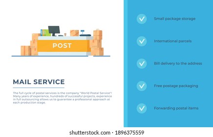Vector illustration of postal service.