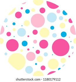 vector illustration postcard, booklet, business card. girlish design and logo design. circles in a circle. bubbles. unusual decor. gentle baby
