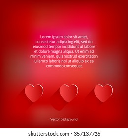 vector illustration postcard. design symbol template with red heart and text and title. Greeting text on red background