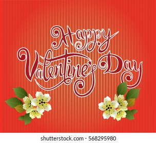 vector illustration postcard Happy Valentine's Day
