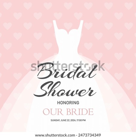 Vector illustration. postcard invitation to Bridal Shower.