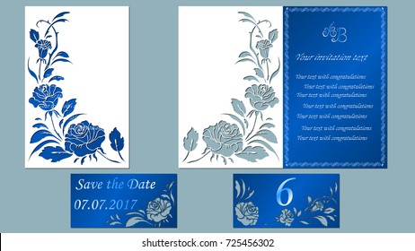 Vector Illustration Postcard. Invitation And Greeting Card. Pattern For The Laser Cut. Rose Flower White.