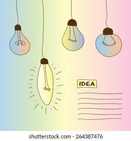 vector illustration - a postcard with lamps of different type in vintage style
