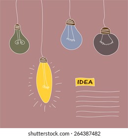 vector illustration - a postcard with lamps of different type in vintage style
