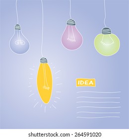 vector illustration - a postcard with lamps of different type in vintage style