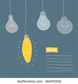 vector illustration - a postcard with lamps of different type in vintage style