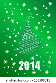 Vector illustration of postcard to a new 2014 year