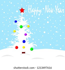 
vector illustration. postcard new year, christmas