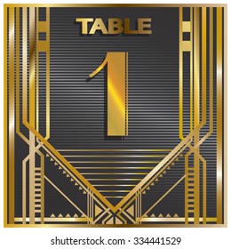 Vector illustration of a postcard, table number, invitation or other design template