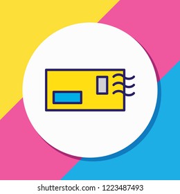 Vector illustration of postcrossing icon colored line. Beautiful hobby element also can be used as envelope icon element.
