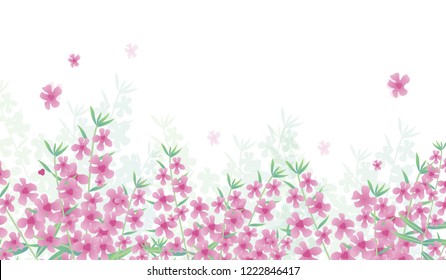 Vector Illustration. Poster with angelonia. Background with modern home flowers and with place for text