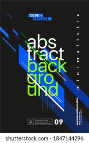Vector illustration. Poster. Background with abstract graphics, geometrical objects, dynamic lines.