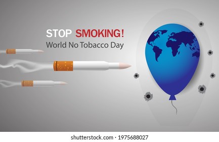 Vector illustration, poster ,Background or banner for world no tobacco day. stop tobacco