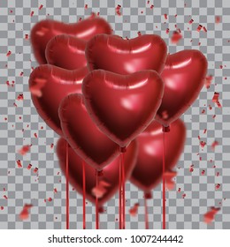 Vector illustration poster background with heart balloons. Wallpaper, flyers, invitation, posters, brochure, banners. Decoration Element for party or celebrations