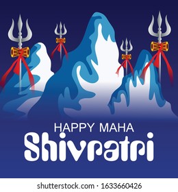 Vector Illustration Of Poster Or Banner Background for Happy Maha Shivaratri.