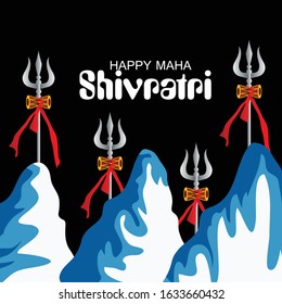 Vector Illustration Of Poster Or Banner Background for Happy Maha Shivaratri.