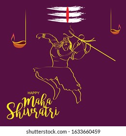 Vector Illustration Of Poster Or Banner Background for Happy Maha Shivaratri.