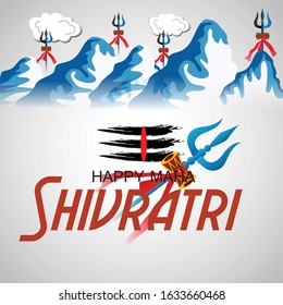 Vector Illustration Of Poster Or Banner Background for Happy Maha Shivaratri.