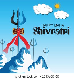 Vector Illustration Of Poster Or Banner Background for Happy Maha Shivaratri.