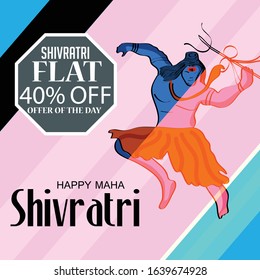 Vector Illustration Of Poster Or Banner Background for Happy Maha Shivratri.