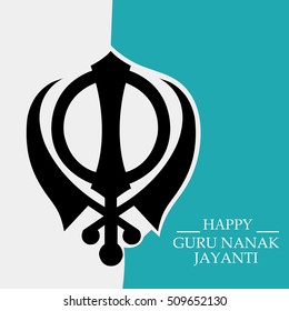Vector illustration of a  poster or banner for Guru Nanak Jayanti celebration.