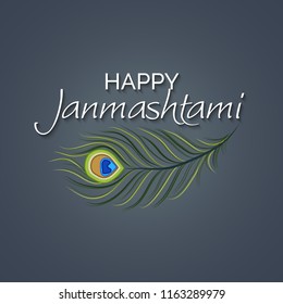 Vector illustration of a Poster or Banner for Indian festival For Happy Janmashtami Celebration.