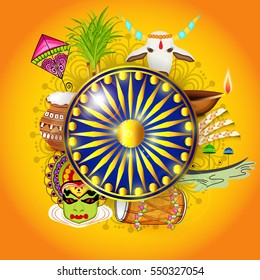 Vector illustration of a poster or banner for indian republic day.