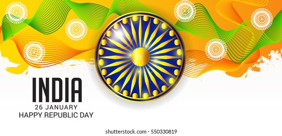 Vector illustration of a poster or banner for indian republic day.