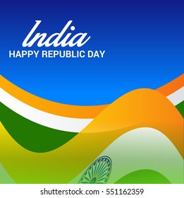 Vector Illustration Poster Banner Indian Republic Stock Vector (royalty 