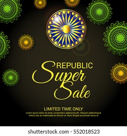 Vector illustration of a poster or banner for indian republic day.