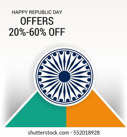 Vector illustration of a poster or banner for indian republic day.