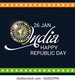 Vector illustration of a poster or banner for indian republic day.