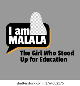 Vector illustration, poster or banner for Malala. The Girl Who Stood Up for Education