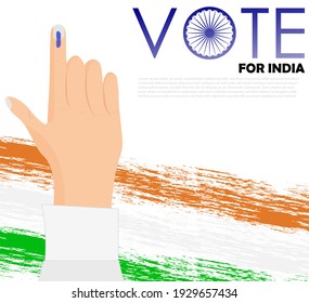 Vektorgrafik von Poster-Banner zeigen Hand von indischen Menschen für Wahl und Wahlkampagne in Indien