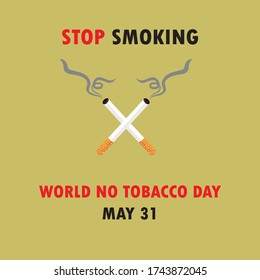Vector illustration, poster or banner for world no tobacco day. stop smoking