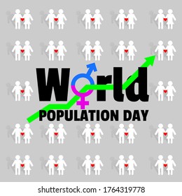 Vector illustration, poster or banner for World Population Day.