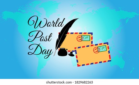 Vektorgrafik, Poster oder Banner für den Weltposttag. Internationaler Posttag, Vektorhintergrund-Design.