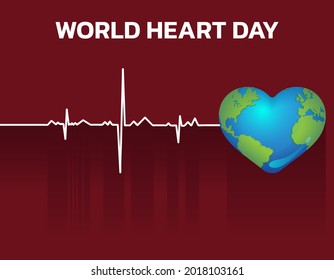 Ilustración vectorial, afiche o cartel para el fondo del Día Mundial del Corazón. 